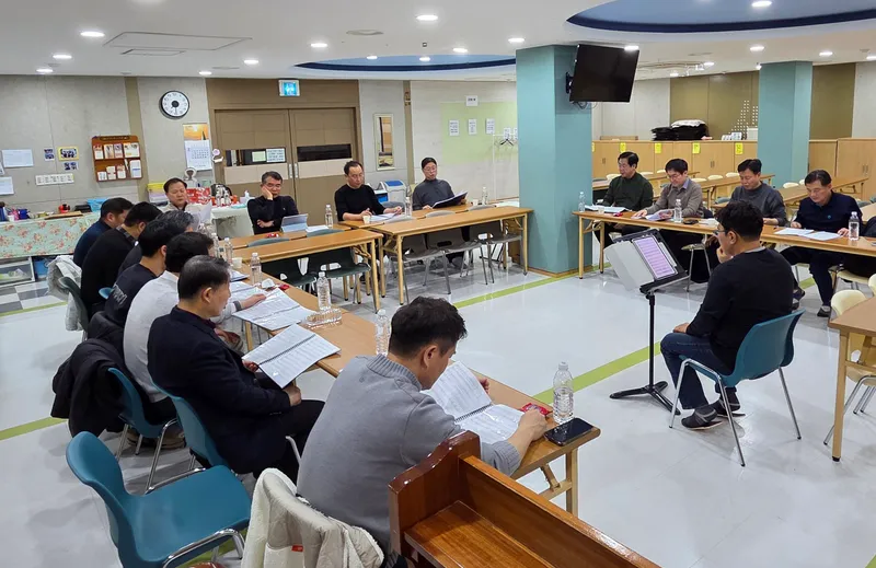 ▲ 정기 연습하고 있는 모습.