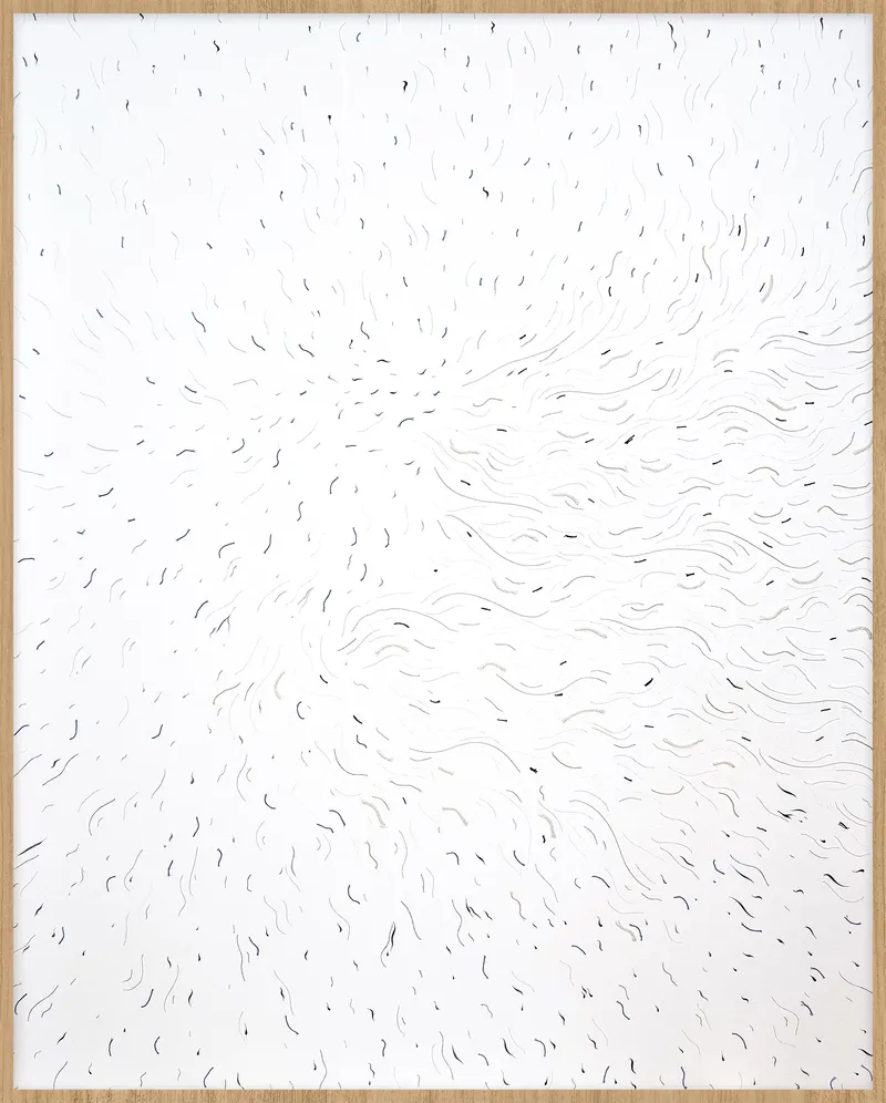 DewsandGroundWater 162.2 x 130.3cm, 캔버스에 실과 아크릴 과슈