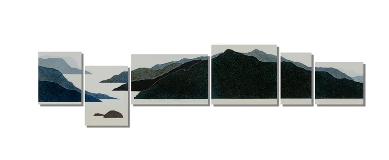 후하이잉_Landscape 129_62x238x0.8cm_Ceramic_2023 / 이젤리 제공