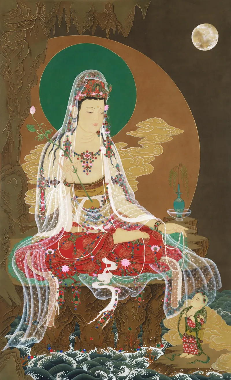 관세음보살상 (63×90cm, 비단에 채색) / 작가 제공
