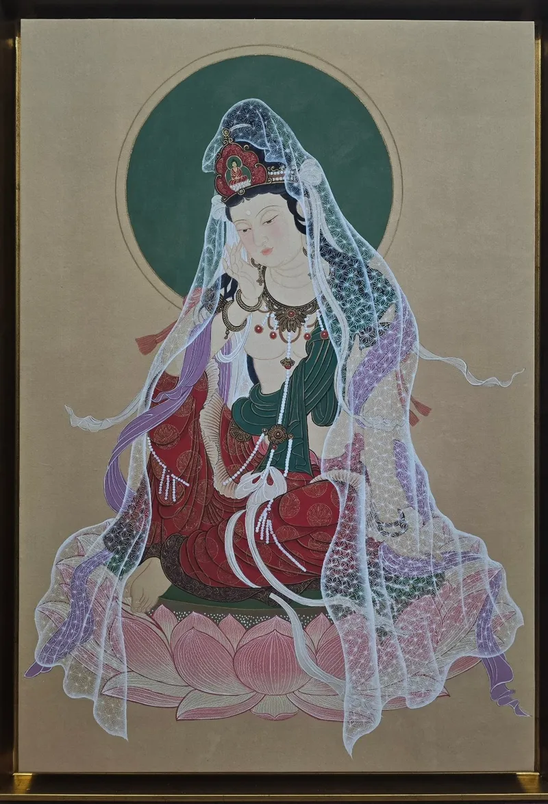 수월관음도 (143×87cm, 비단에 채색) / 작가 제공