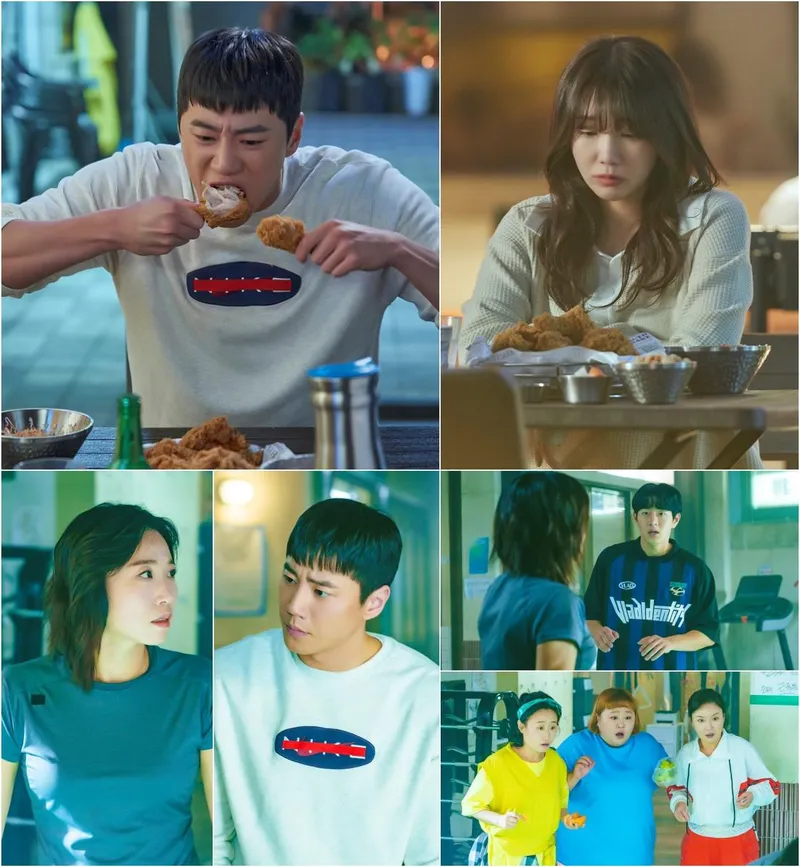 “폭풍 흡입 후 표정 굳은 순간”…이준영·정은지, ‘24시 헬스클럽’ 치킨 앞 진심→서로의 속내 드러난다 / KBS 2TV 수목드라마