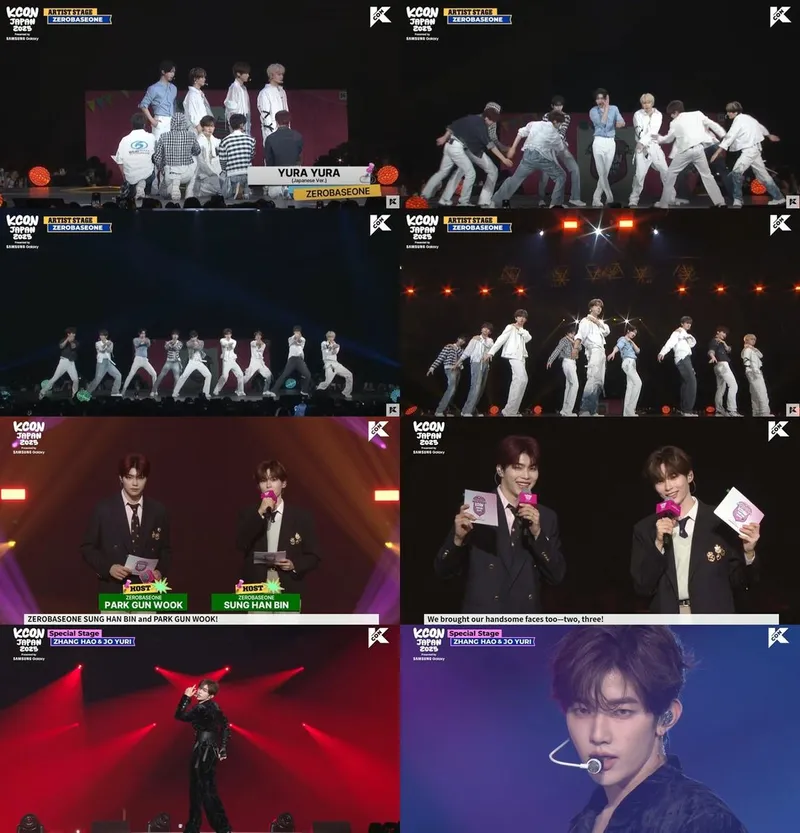 “화려한 군무 속 치명적 표정”…제로베이스원, ‘KCON JAPAN 2025’ 무대→전세계 팬 열광 / 'KCON JAPAN 2025' 방송화면 갈무리