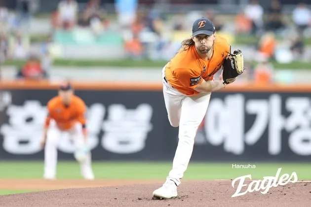 “8이닝 11K 역투”…와이스, 롯데전 지배→한화 단독 2위 탈환 / 연합뉴스