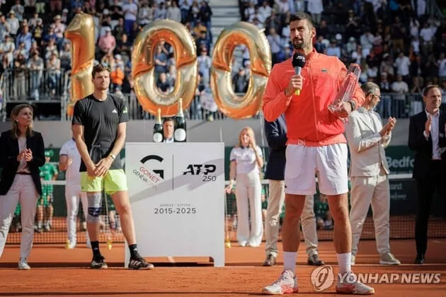 “ATP 100번째 우승”…조코비치, 제네바오픈 역전승→동률 돌파 역사 / 연합뉴스