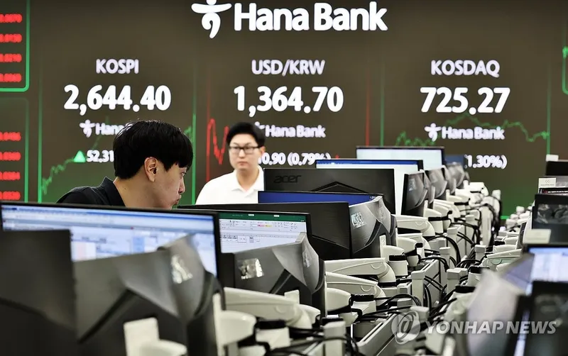 코스피, 트럼프 EU 관세 유예에 2,644.40 마감…코스닥 1.3% 오름세