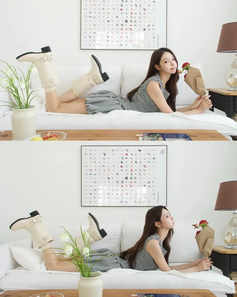 “헤어지자고 나 벚꽃룩 입었는데”…김혜진, 봄날 감성→러플 스커트로 로맨틱 압도 / 솔로지옥4 출연자 모델 김혜진 인스타그램