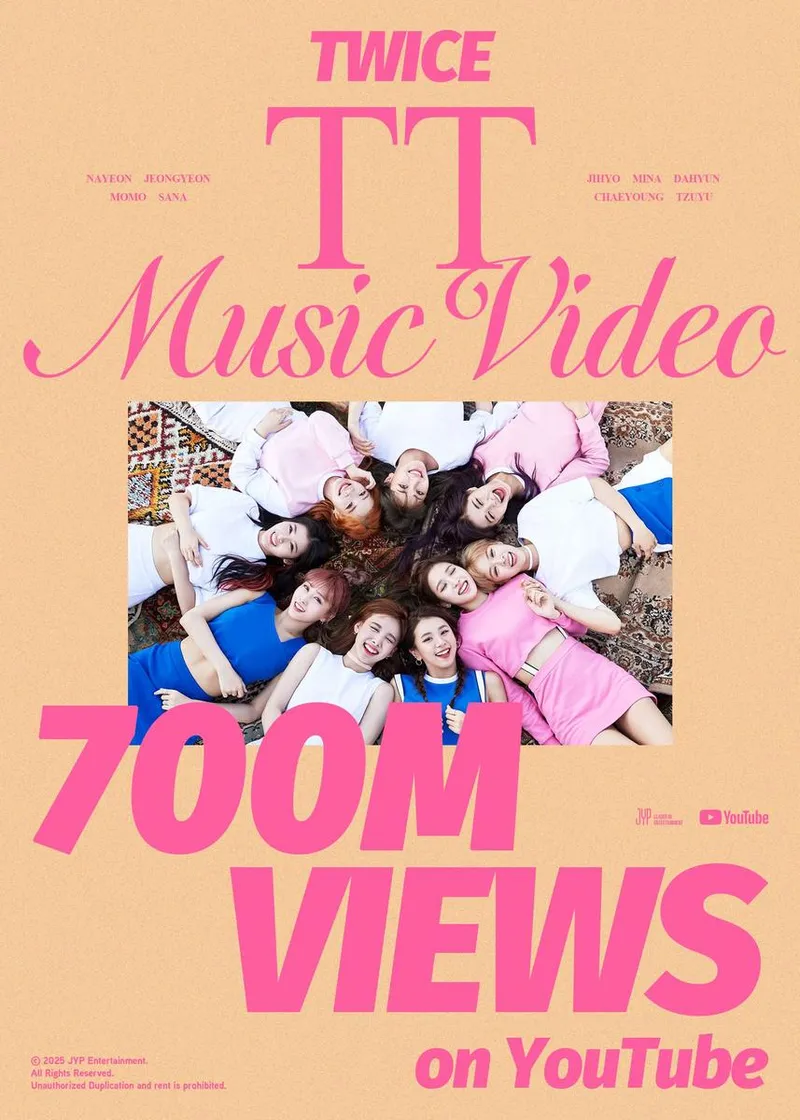 “7억을 넘긴 열기”…트와이스, ‘TT’ 흔들린 순간→글로벌 신기록 임박 / JYP엔터테인먼트