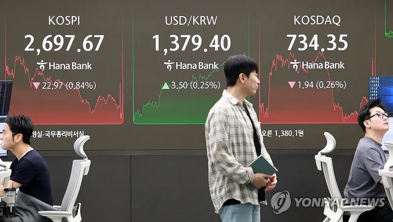 코스피, 美 관세 부활 여파에 0.84% 하락…2,700선 이탈