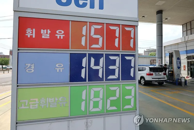 주유소 휘발유 1,633.3원·경유 1,498원…국내 기름값 3주 연속 하락