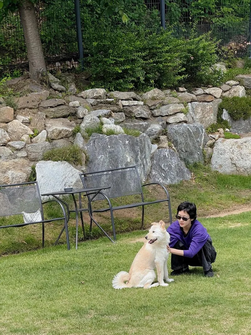 “내새꾸”…김고은, 초여름 정원에서 반려견과 교감→포근한 나른함 / 배우 김고은 인스타그램