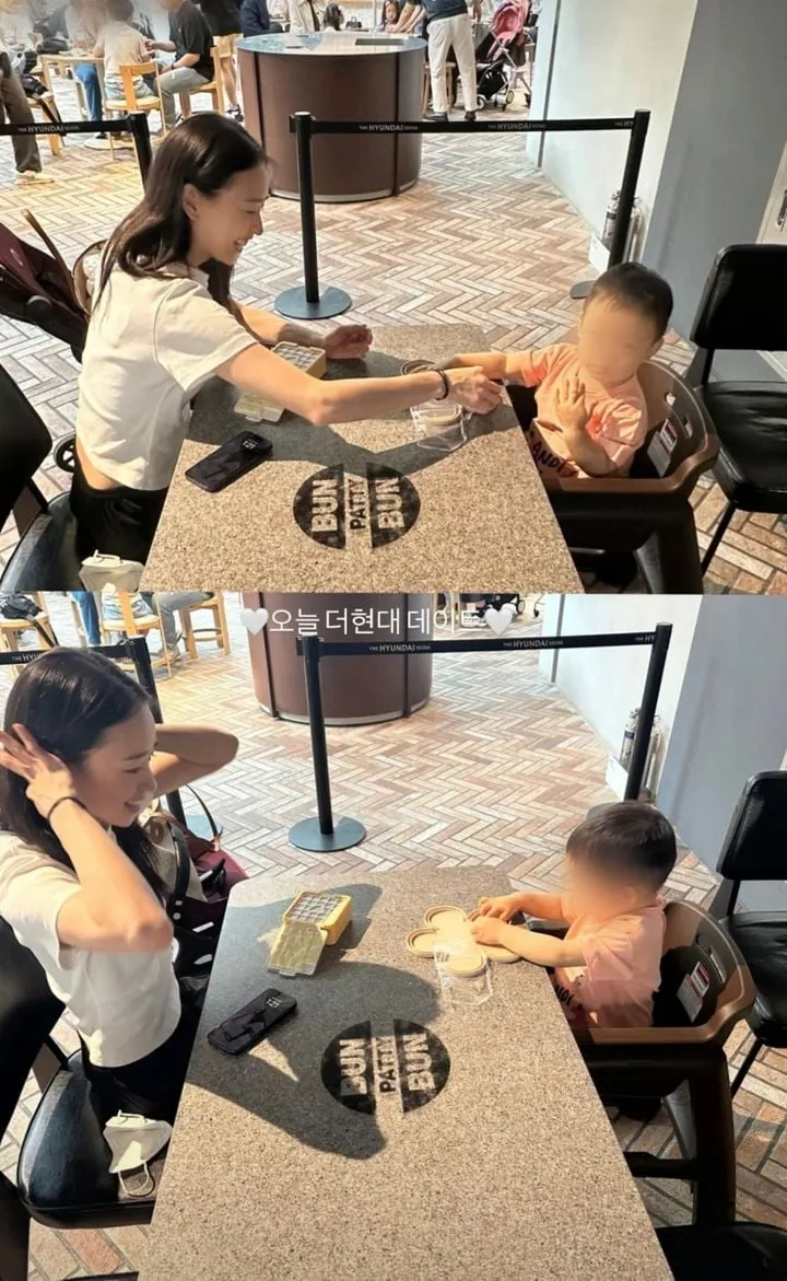 “살구빛 아들과 순간 포착”…손연재, 백화점 속 따스한 미소→일상 속 특별함