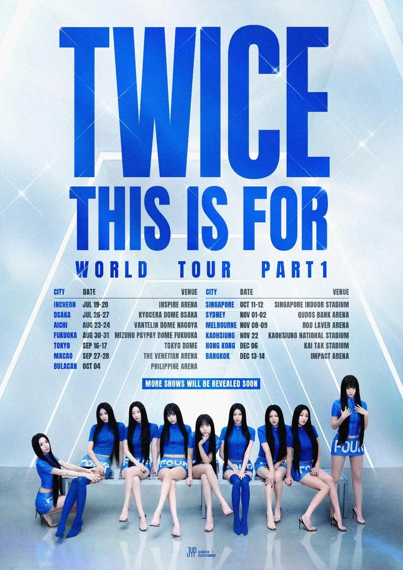 “스타디움 전율 시작”…트와이스, ‘THIS IS FOR’ 월드투어→360도 무대 신화 예고 / JYP엔터테인먼트