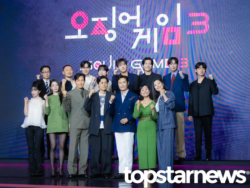 황동혁 감독, 이정재, 이병헌, 임시완, 강하늘, 위하준, 박규영, 박성훈, 양동근, 강애심, 조유리, 채국희, 이다윗, 노재원/톱스타뉴스 HD포토뱅크