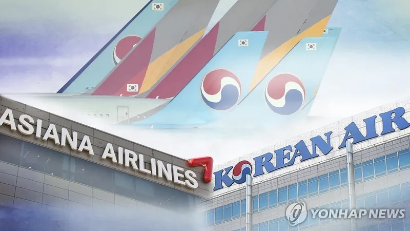 대한항공-아시아나항공 합병 관련 이미지. 공정위가 마일리지 통합안을 반려했다.