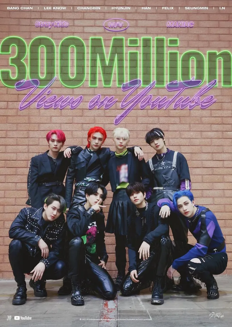 “3억 뷰 파도 일으켰다”…스트레이 키즈, ‘MANIAC’ 뮤비 신화→글로벌 흥행 열기 / JYP엔터테인먼트