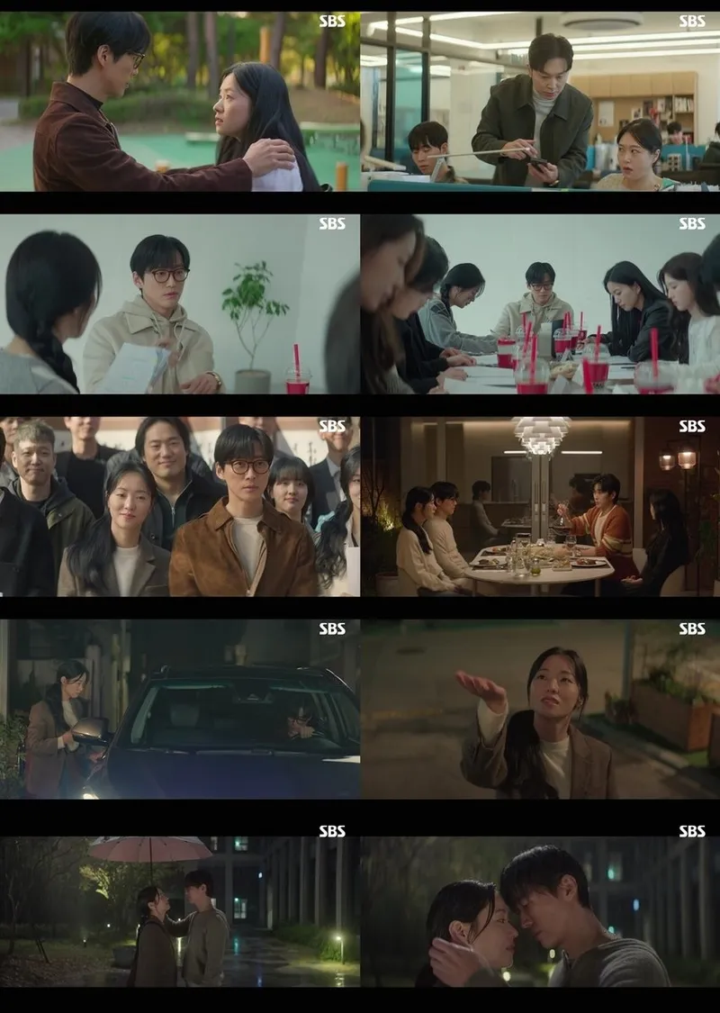 “빗속 입맞춤 순간”…‘우리영화’ 남궁민·전여빈, 대본 너머 감정→심쿵 엔딩 / SBS