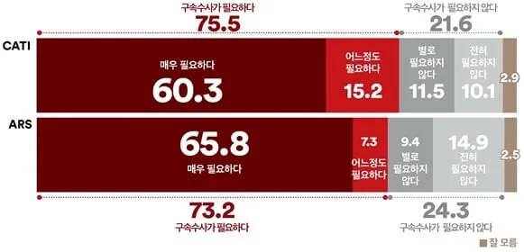 김건희 구속수사 여론 / 여론조사꽃