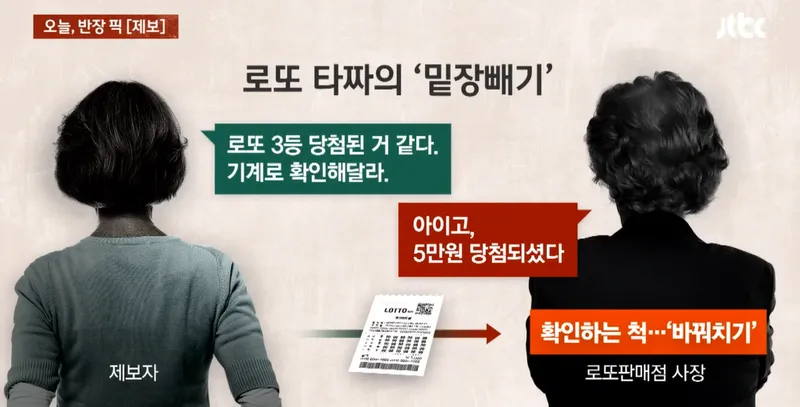 image.png 손님의 3등 당첨 로또용지를 5만원짜리로 밑장빼기한 로또 가게 ㄷㄷㄷㄷ.jpg